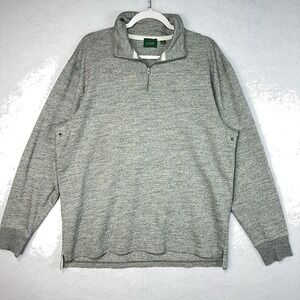 J Crew Oarsman 1/4 Zip Sweater Mens Large Gray Elbow‎ Patch Preppy Academia